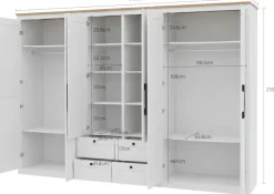 OTTO home Kleiderschrank »Büsum Schlafzimmer Schrank mit 6 Türen und Spiegel« Schlafzimmerschrank Landhaus Design Garderobe Schrank Bestseller