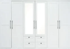 OTTO home Kleiderschrank »Büsum Schlafzimmer Schrank mit 6 Türen und Spiegel« Schlafzimmerschrank Landhaus Design Garderobe Schrank Bestseller