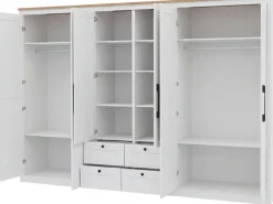 OTTO home Kleiderschrank »Büsum Schlafzimmer Schrank mit 6 Türen und Spiegel« Schlafzimmerschrank Landhaus Design Garderobe Schrank Bestseller