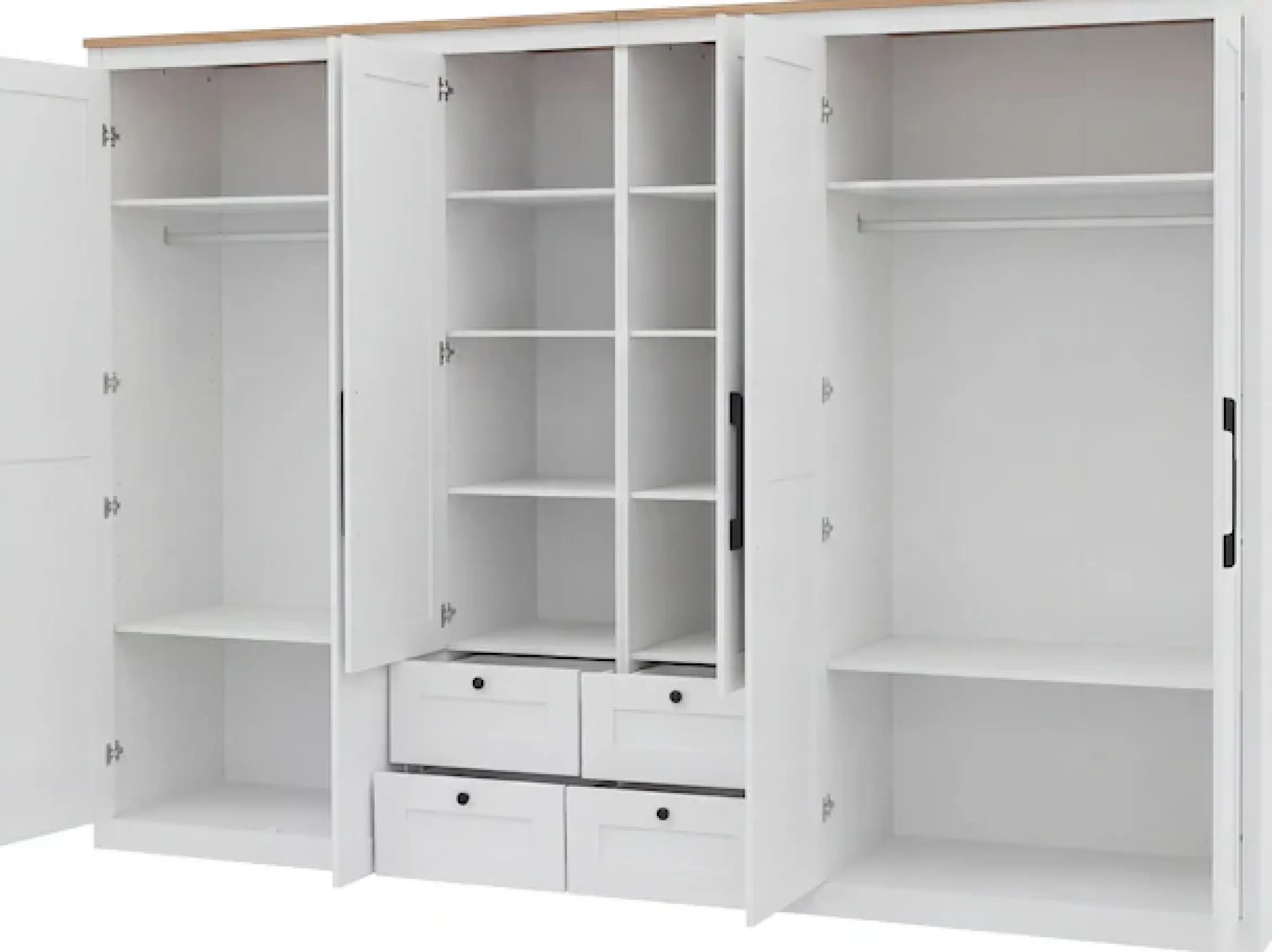 OTTO home Kleiderschrank »Büsum Schlafzimmer Schrank mit 6 Türen und Spiegel« Schlafzimmerschrank Landhaus Design Garderobe Schrank Bestseller