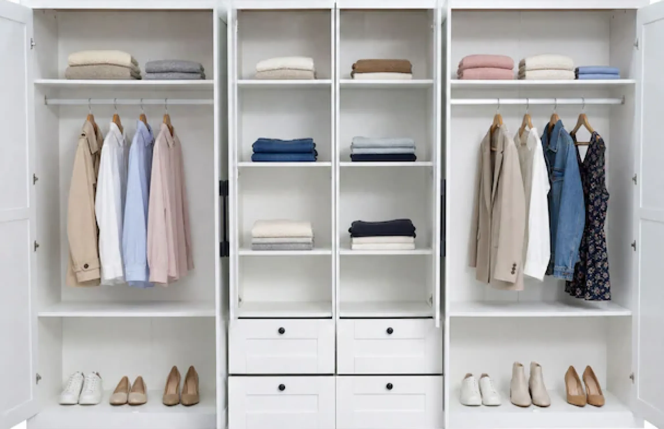 OTTO home Kleiderschrank »Büsum Schlafzimmer Schrank mit 6 Türen und Spiegel« Schlafzimmerschrank Landhaus Design Garderobe Schrank Bestseller