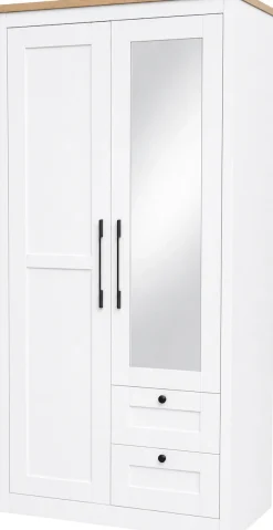 OTTO home Kleiderschrank »Büsum Schlafzimmer Schrank mit 2 Türen und Spiegel« Schlafzimmerschrank Landhaus Design Garderobe Schrank Bestseller
