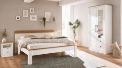 OTTO home Kleiderschrank »Büsum Schlafzimmer Schrank mit 2 Türen und Spiegel« Schlafzimmerschrank Landhaus Design Garderobe Schrank Bestseller