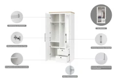 OTTO home Kleiderschrank »Büsum Schlafzimmer Schrank mit 2 Türen und Spiegel« Schlafzimmerschrank Landhaus Design Garderobe Schrank Bestseller