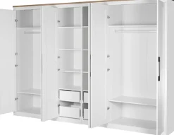 OTTO home Kleiderschrank »Büsum Schlafzimmer Schrank mit 6 Türen« stabile robuste Bauweise mit optimaler Aufteilung- Breite 3m,Schlafzimmerschrank Landhaus Design Garderobe Schrank Bestseller
