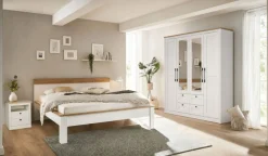 OTTO home Kleiderschrank »Büsum Schlafzimmer Schrank mit 4 Türen und Spiegel« Schlafzimmerschrank Landhaus Design Garderobe Schrank Bestseller