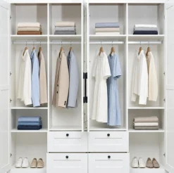 OTTO home Kleiderschrank »Büsum Schlafzimmer Schrank mit 4 Türen und Spiegel« Schlafzimmerschrank Landhaus Design Garderobe Schrank Bestseller