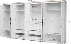 OTTO home Kleiderschrank »Büsum Schlafzimmer Schrank mit 8 Türen« Schlafzimmerschrank Landhaus Design Garderobe Schrank Bestseller