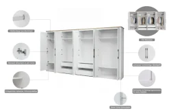 OTTO home Kleiderschrank »Büsum Schlafzimmer Schrank mit 8 Türen« Schlafzimmerschrank Landhaus Design Garderobe Schrank Bestseller