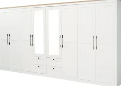OTTO home Kleiderschrank »Büsum Schlafzimmer Schrank mit 8 Türen und Spiegel« Schlafzimmerschrank Landhaus Design Garderobe Schrank Bestseller