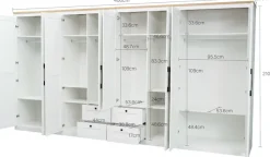 OTTO home Kleiderschrank »Büsum Schlafzimmer Schrank mit 8 Türen und Spiegel« Schlafzimmerschrank Landhaus Design Garderobe Schrank Bestseller