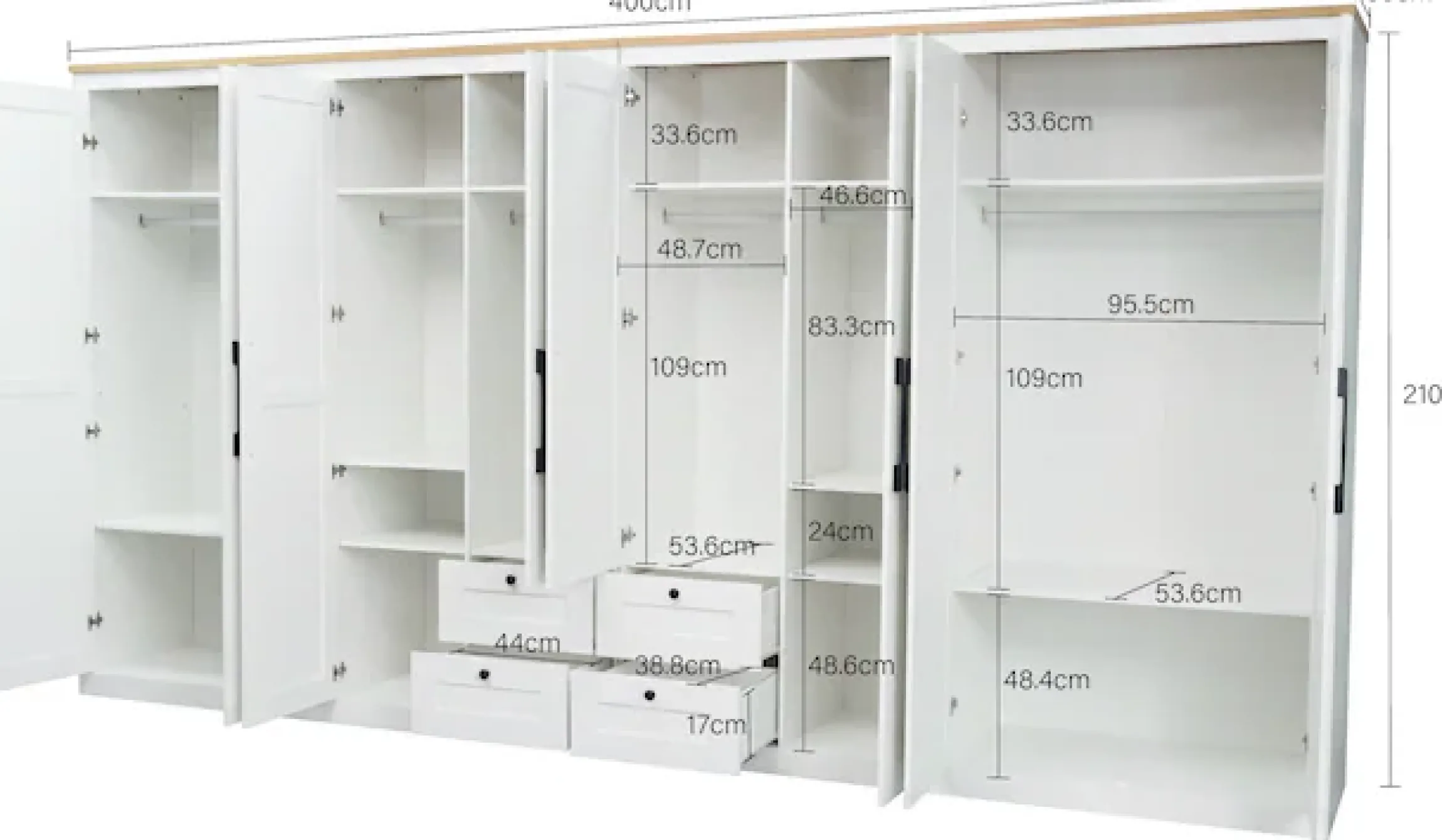 OTTO home Kleiderschrank »Büsum Schlafzimmer Schrank mit 8 Türen und Spiegel« Schlafzimmerschrank Landhaus Design Garderobe Schrank Bestseller
