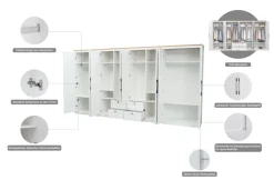 OTTO home Kleiderschrank »Büsum Schlafzimmer Schrank mit 8 Türen und Spiegel« Schlafzimmerschrank Landhaus Design Garderobe Schrank Bestseller