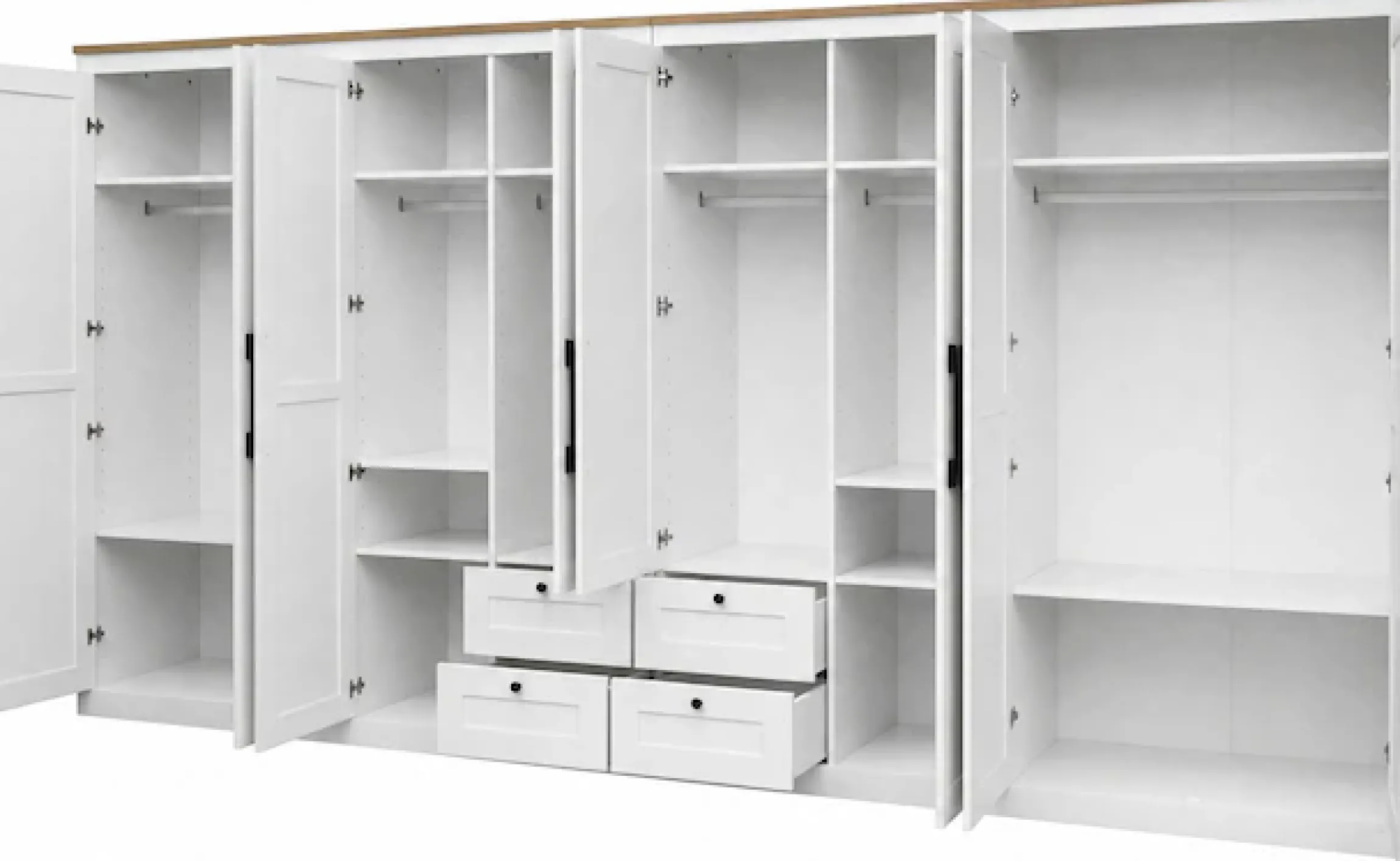 OTTO home Kleiderschrank »Büsum Schlafzimmer Schrank mit 8 Türen und Spiegel« Schlafzimmerschrank Landhaus Design Garderobe Schrank Bestseller