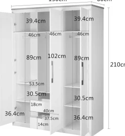 OTTO home Kleiderschrank »Büsum Schlafzimmer Schrank« stabile robuste Bauweise mit optimaler Aufteilung,Schlafzimmerschrank Landhaus Design Garderobe Schrank Bestseller