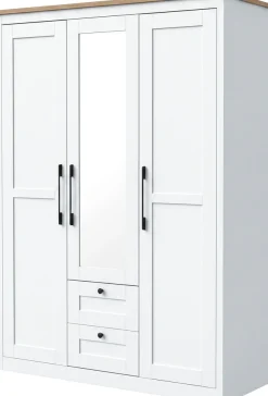 OTTO home Kleiderschrank »Büsum Schlafzimmer Schrank mit 3 Türen und Spiegel« Schlafzimmerschrank Landhaus Design Garderobe Schrank Bestseller