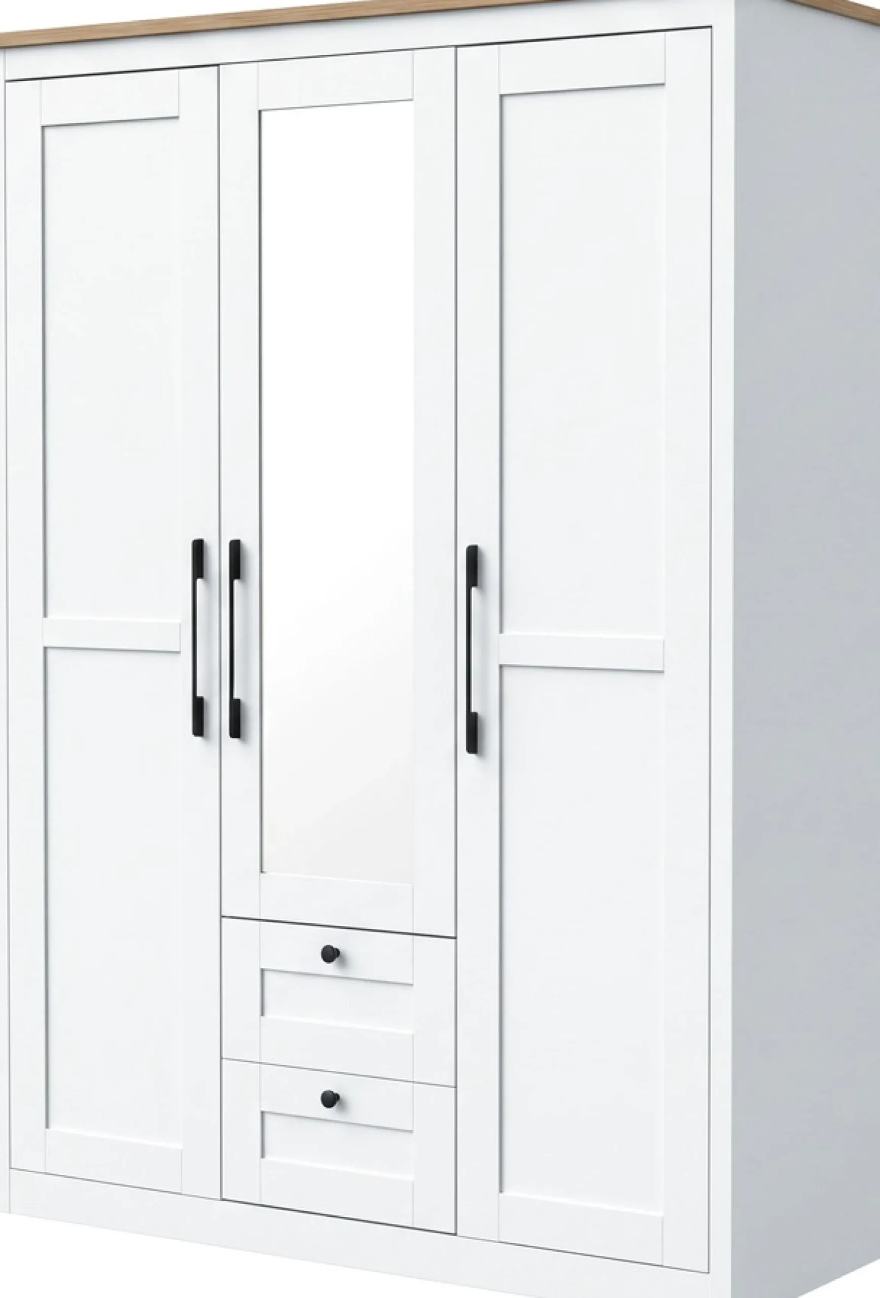 OTTO home Kleiderschrank »Büsum Schlafzimmer Schrank mit 3 Türen und Spiegel« Schlafzimmerschrank Landhaus Design Garderobe Schrank Bestseller
