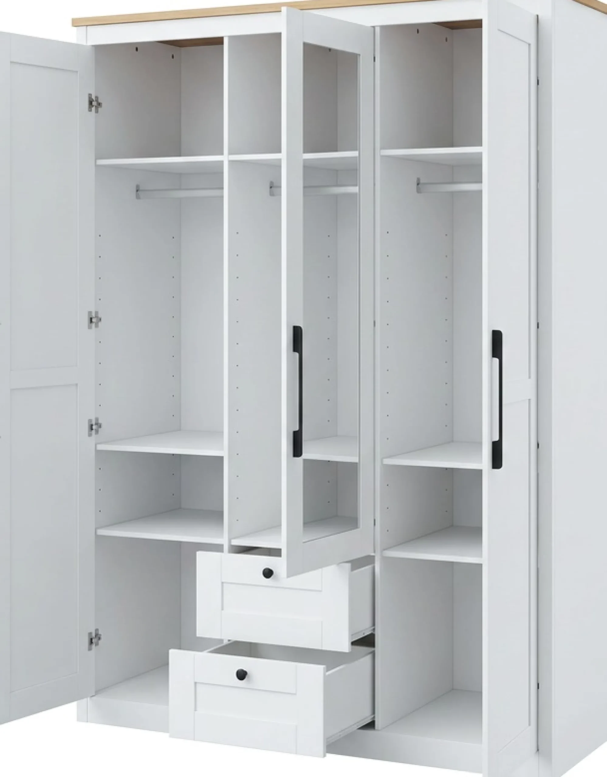 OTTO home Kleiderschrank »Büsum Schlafzimmer Schrank mit 3 Türen und Spiegel« Schlafzimmerschrank Landhaus Design Garderobe Schrank Bestseller