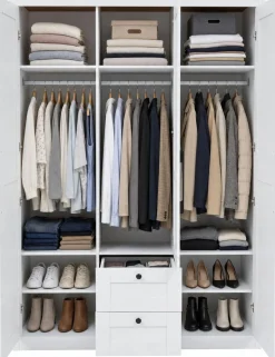 OTTO home Kleiderschrank »Büsum Schlafzimmer Schrank mit 3 Türen und Spiegel« Schlafzimmerschrank Landhaus Design Garderobe Schrank Bestseller