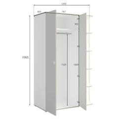 OTTO home Kleiderschrank »ELLEETE geräumiger Schrank mit Regalfächern und Kleiderstangen« Garderobe mit 3 Drehtüren und 5 offene Fächer,