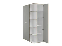 OTTO home Kleiderschrank »ELLEETE geräumiger Schrank mit Regalfächern und Kleiderstangen« Garderobe mit 3 Drehtüren und 5 offene Fächer,