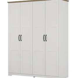 OTTO home Kleiderschrank »Emmilia Schrank Schlafzimmerschrank im Landhaus Design« Mit vielen Einlegeböden und Softclose Türen,Landhaus Schrank mit4 Türen Breite 151,1cm Höhe 2m