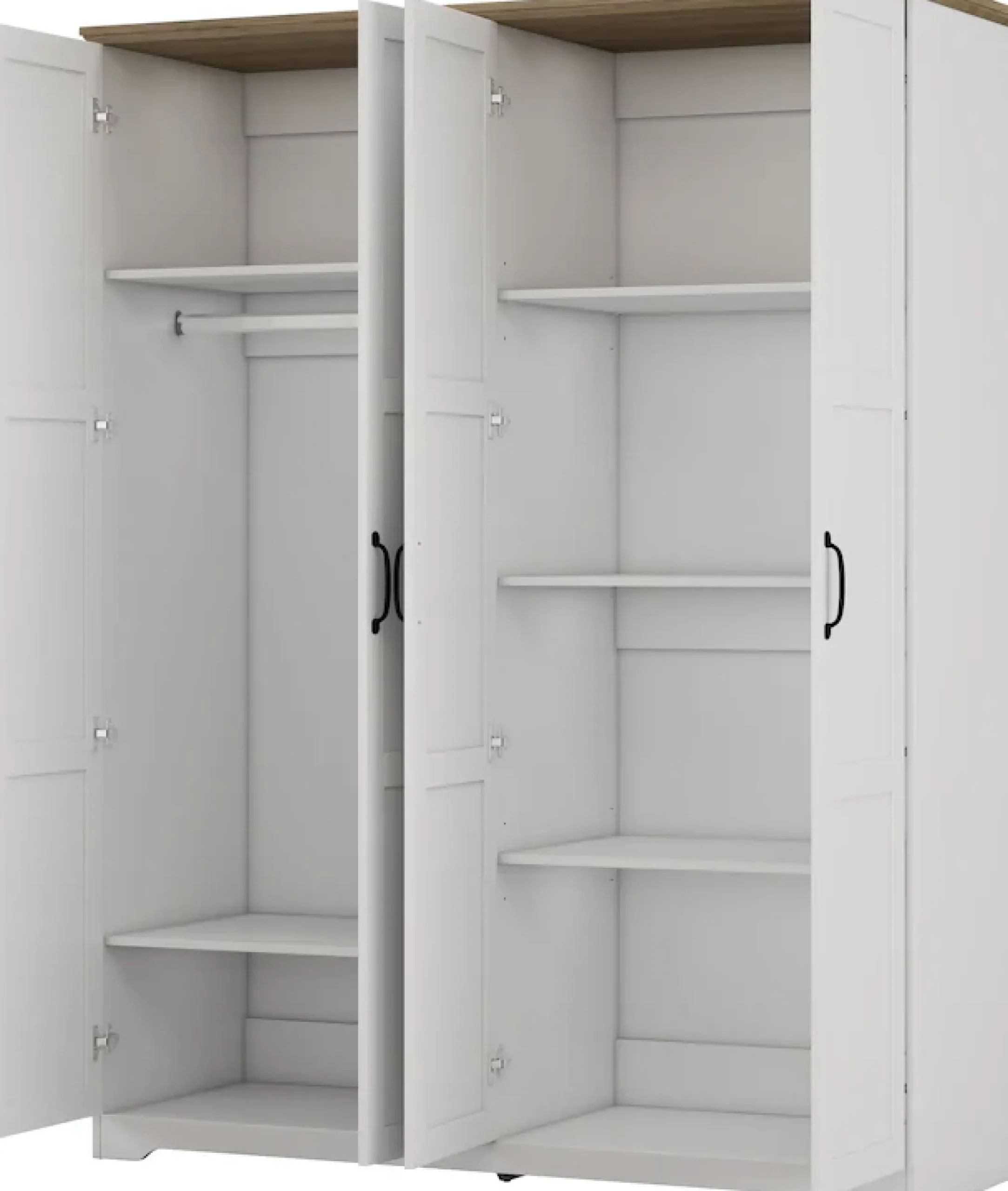 OTTO home Kleiderschrank »Emmilia Schrank Schlafzimmerschrank im Landhaus Design« Mit vielen Einlegeböden und Softclose Türen,Landhaus Schrank mit4 Türen Breite 151,1cm Höhe 2m