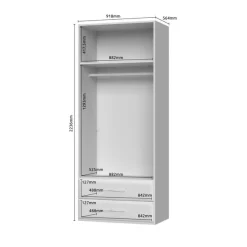 OTTO home Kleiderschrank »Gala, beige hochglänzend UV lackiert, kratzfest, FSC-zertifiziert« abgerundete Schubladen aus MDF im Holzdekor, soft-close,hoher Schrank (224cm), in den Breiten 92 und 137cm, Made in Europe
