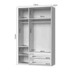 OTTO home Kleiderschrank »Gala, beige hochglänzend UV lackiert, kratzfest, FSC-zertifiziert« abgerundete Schubladen aus MDF im Holzdekor, soft-close,hoher Schrank (224cm), wahlweise in 3 Breiten, Made in Europe