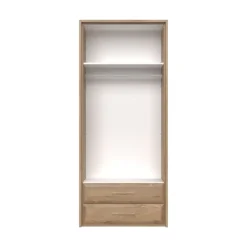 OTTO home Kleiderschrank »Gala, beige hochglänzend UV lackiert, kratzfest, FSC-zertifiziert« abgerundete Schubladen aus MDF im Holzdekor, soft-close,mit Beleuchtung und Passpartourahmen, hoher Schrank (224cm), 2 Breiten