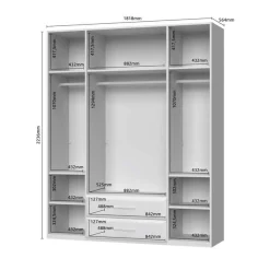 OTTO home Kleiderschrank »Gala, beige hochglänzend UV lackiert, kratzfest, FSC-zertifiziert« abgerundete Schubladen aus MDF im Holzdekor, soft-close,hoher Schrank (224cm), wahlweise in 4 Breiten, Made in Europe