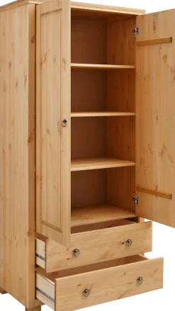 OTTO home Kleiderschrank »Gotland; Wäscheschrank, Mehrzweckschrank mit Schubladen, Landhausstil« B/H/T ca: 80cmx178cmx40cm,massive Kiefer, FSC® zertifiziert, langlebige Qualität trifft Stil