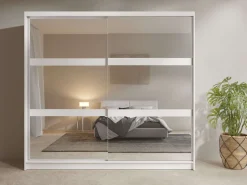 OTTO home Kleiderschrank »Greti Garderobe mit 2 Schiebetüren, Spiegel, Maße B/T/H: 180/59/209 cm« 2-türiger Kleiderschrank mit Spiegeln, Einlegeböden und Kleiderstangen