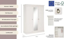 OTTO home Kleiderschrank »Indra« 3 Breiten: 100/145/233 cmH/T ca.187/54 cm,aus massiver Kiefer, mit Spiegel bei der 3- und 5trg.Variante