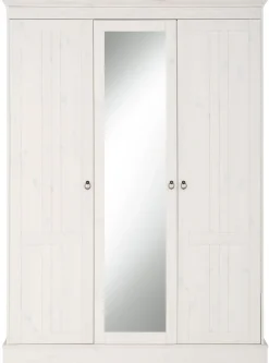 OTTO home Kleiderschrank »Indra« 3 Breiten: 100/145/233 cmH/T ca.187/54 cm,aus massiver Kiefer, mit Spiegel bei der 3- und 5trg.Variante