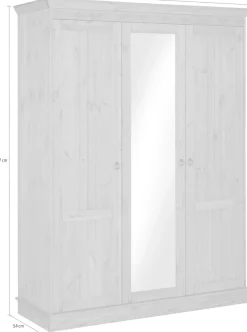 OTTO home Kleiderschrank »Indra« 3 Breiten: 100/145/233 cmH/T ca.187/54 cm,aus massiver Kiefer, mit Spiegel bei der 3- und 5trg.Variante