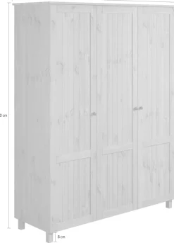 OTTO home Kleiderschrank »Juventus, Drehtürenschrank, Schrank« mit 3 Türen, 143 cm breit, aus massiver Kiefer, FSC®-zertifiziert