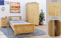 OTTO home Kleiderschrank »Juventus, Drehtürenschrank, Schrank« mit 2 Türen, 97 cm breit, aus massiver Kiefer, FSC®-zertifiziert