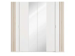 OTTO home Kleiderschrank »Kleiderschrank Caleera mit Spiegel, 10 Einlegeböden und Kleiderstange« Garderobe mit 2 Schwebetüren und 2 Drehtüren, BxHxT 219,6x207,5x62 cm
