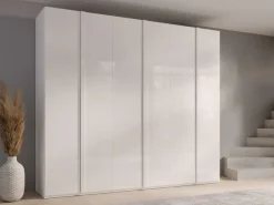 OTTO home Kleiderschrank »Kleiderschrank Maalissa mit Regalen und Kleiderstangen« Garderobe mit 6 Hochglanz-Drehtüren, BxTxH 270x59x237 cm