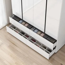 OTTO home Kleiderschrank »Kollin Schlafzimmerschrank mit 4 Türen und 4 SchubladenGarderobe« Drehtürenschrank mit perfekter Innenausstattung, hochglanz Fronten