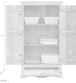 OTTO home Kleiderschrank »Landor« Stauraumschrank, Mangoholz, 2 Einlegeböden, Schubkasten, Breite 100 cm