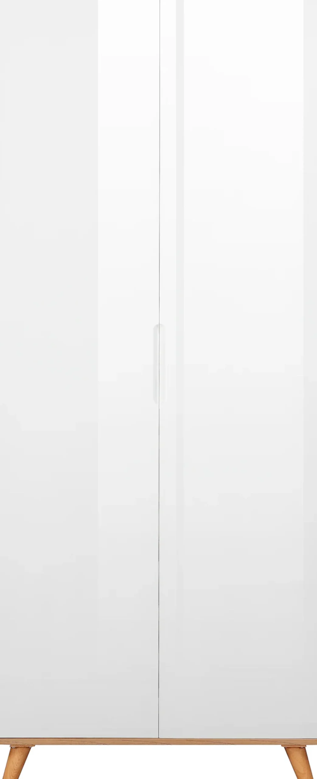 OTTO home Kleiderschrank »Lund Schlafzimmerschrankim skandinavischem Design« Garderobenschrank mit Premium Innenausstattung, Breite 80 cm hochglanz