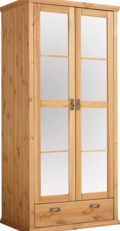 OTTO home Kleiderschrank »Madrid« 3 Breiten: 90/164/245 cmH/T ca.190/59 cm,aus massiver Kiefer, in 3 Breiten mit Spiegeltüren