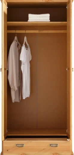 OTTO home Kleiderschrank »Madrid« 3 Breiten: 90/164/245 cmH/T ca.190/59 cm,aus massiver Kiefer, in 3 Breiten mit Spiegeltüren