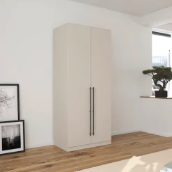 OTTO home Kleiderschrank »Mehrzweckschrank Aktenschrank Möbel Mietswohnung Schlafzimmer AVOLA« 3 verschiedene Ausstattungen BASIC/CLASSIC/PREMIUM (inkl. SOFT-CLOSE),mit hochwertigen Stangengriffen in Schwarz aus Metall MADE IN GERMANY