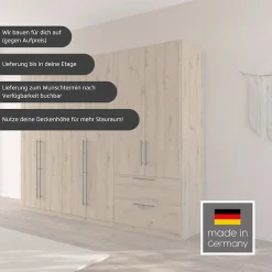 OTTO home Kleiderschrank »Mehrzweckschrank Aktenschrank Möbel Mietswohnung Schlafzimmer AVOLA« 3 verschiedene Ausstattungen BASIC/CLASSIC/PREMIUM (inkl. SOFT-CLOSE),mit hochwertigen Stangengriffen in Schwarz aus Metall MADE IN GERMANY