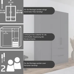 OTTO home Kleiderschrank »Mehrzweckschrank Aktenschrank Möbel Mietswohnung Schlafzimmer AVOLA« 3 verschiedene Ausstattungen BASIC/CLASSIC/PREMIUM (inkl. SOFT-CLOSE),mit hochwertigen Stangengriffen in Schwarz aus Metall MADE IN GERMANY