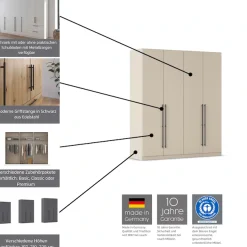 OTTO home Kleiderschrank »Mehrzweckschrank Aktenschrank Möbel Mietswohnung Schlafzimmer AVOLA« 3 verschiedene Ausstattungen BASIC/CLASSIC/PREMIUM (inkl. SOFT-CLOSE),mit hochwertigen Stangengriffen in Schwarz aus Metall MADE IN GERMANY