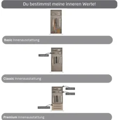 OTTO home Kleiderschrank »Mehrzweckschrank Aktenschrank Möbel Mietswohnung Schlafzimmer AVOLA« 3 verschiedene Ausstattungen BASIC/CLASSIC/PREMIUM (inkl. SOFT-CLOSE),mit hochwertigen Stangengriffen in Schwarz aus Metall MADE IN GERMANY
